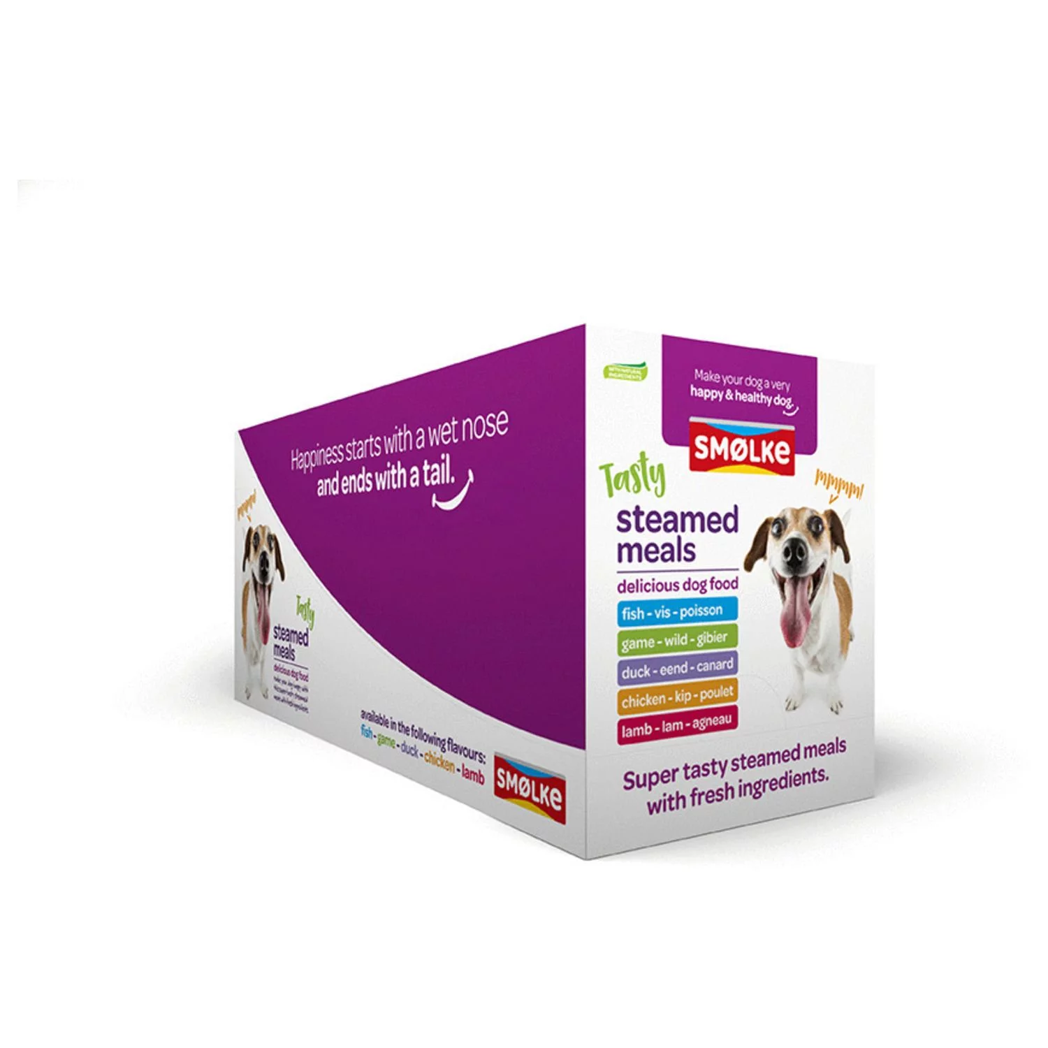 Smolke Vers Gestoomde Maaltijd - Hondenvoer - Mixdoos 10x395 G 1 Smolke Vers Gestoomde Maaltijd - Hondenvoer - Mixdoos 10x395 G