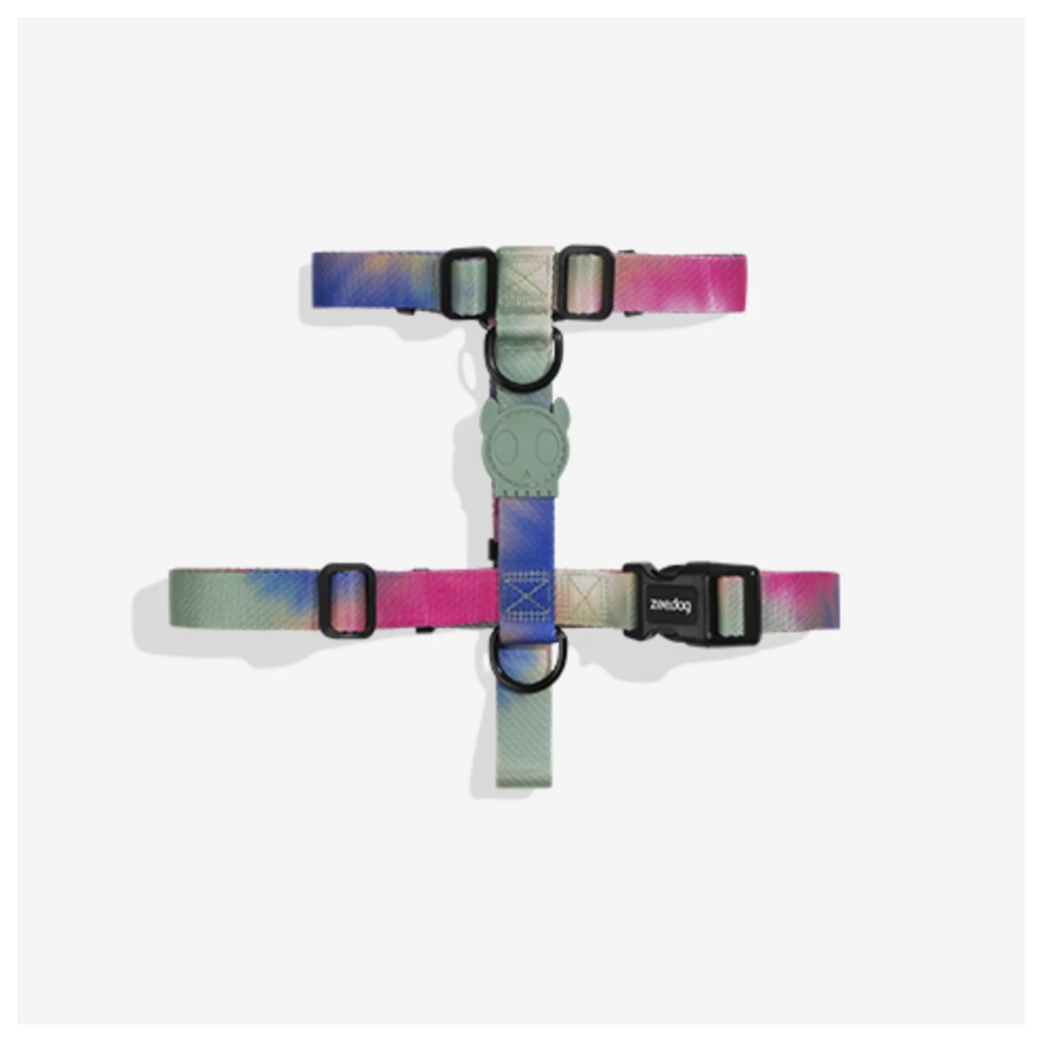 Zee.Dog H-Harnas Bliss Mintgroen&Roze&Blauw - Hondentuig 1 Zee.Dog H-Harnas Bliss Mintgroen&Roze&Blauw - Hondentuig