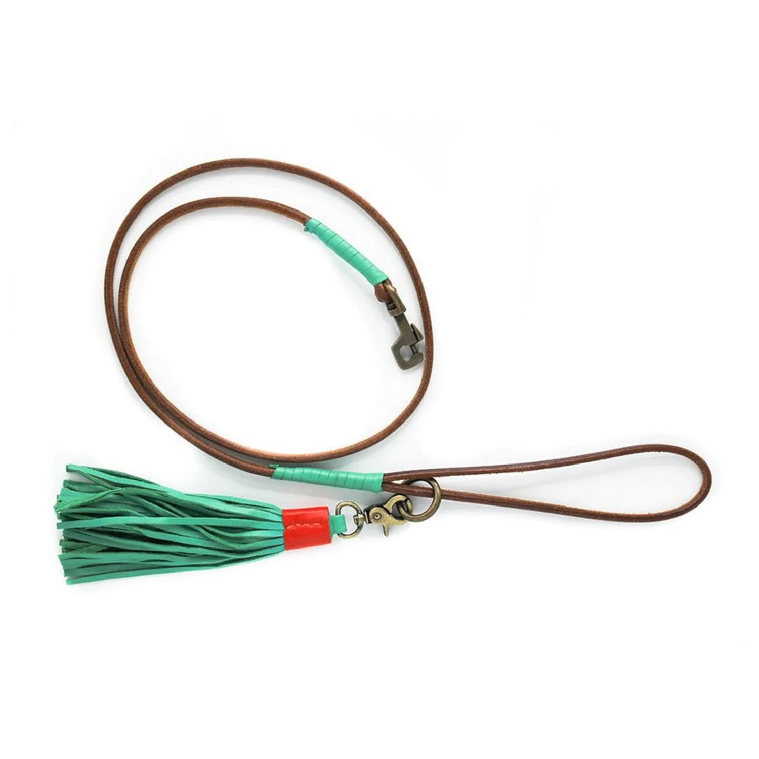 Dwam Puppy Looplijn Billy - Hondenriem - 135x0.7 Cm Bruin Turquoise Xs 2 Dwam Puppy Looplijn Billy - Hondenriem - 135x0.7 Cm Bruin Turquoise Xs - Afbeelding 2