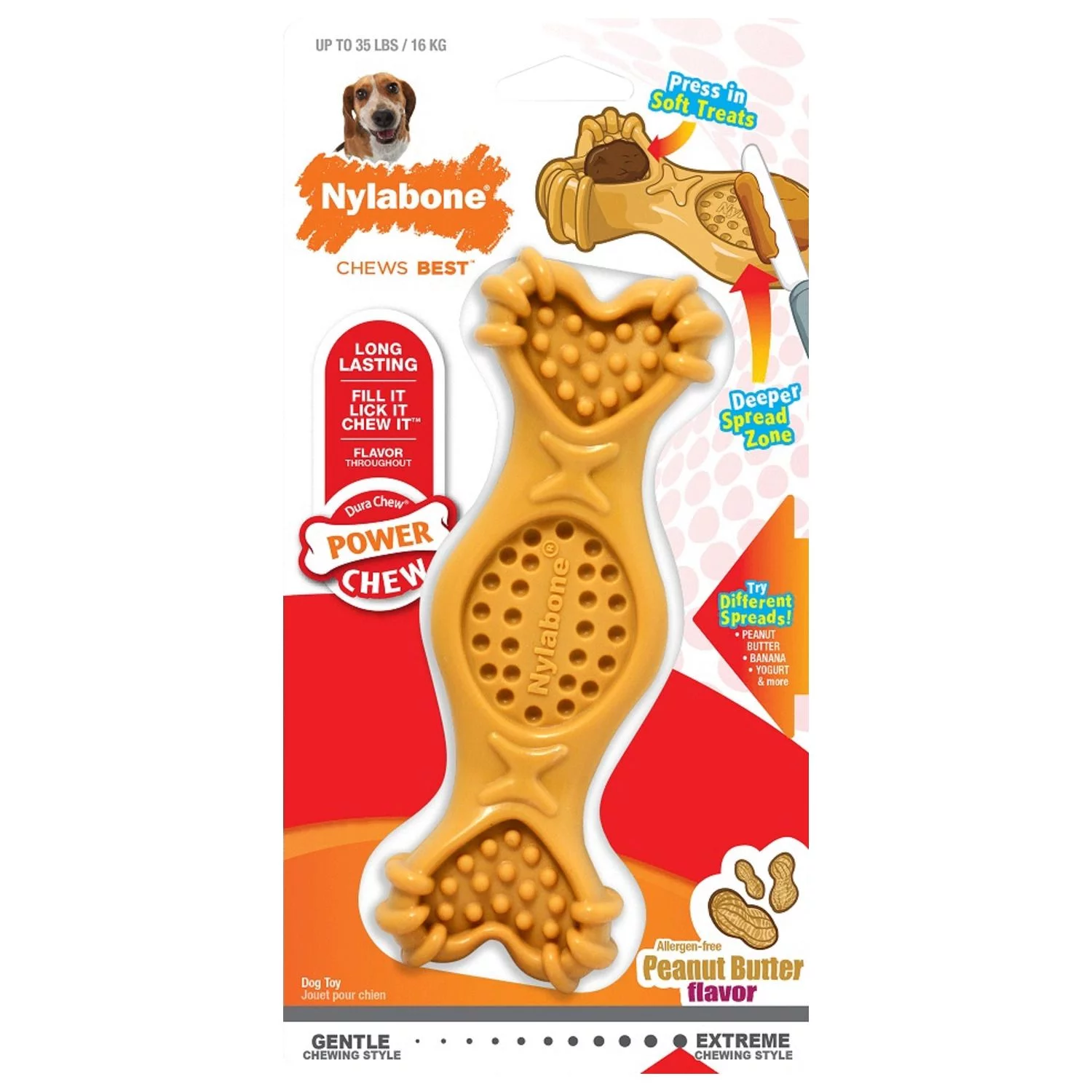 Nylabone Extreme Chew Fill It Treat Toy Pindakaas - Hondenspeelgoed - Pindakaas 15x45x3 Cm Geel M 1 Nylabone Extreme Chew Fill It Treat Toy Pindakaas - Hondenspeelgoed - Pindakaas 15x45x3 Cm Geel M