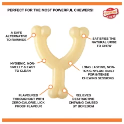 Nylabone Durachew Wishbone Wolf - Hondenspeelgoed - 145x120x20 Mm Beige M -Dierbenodigdheden-Honden 7823 339208 3