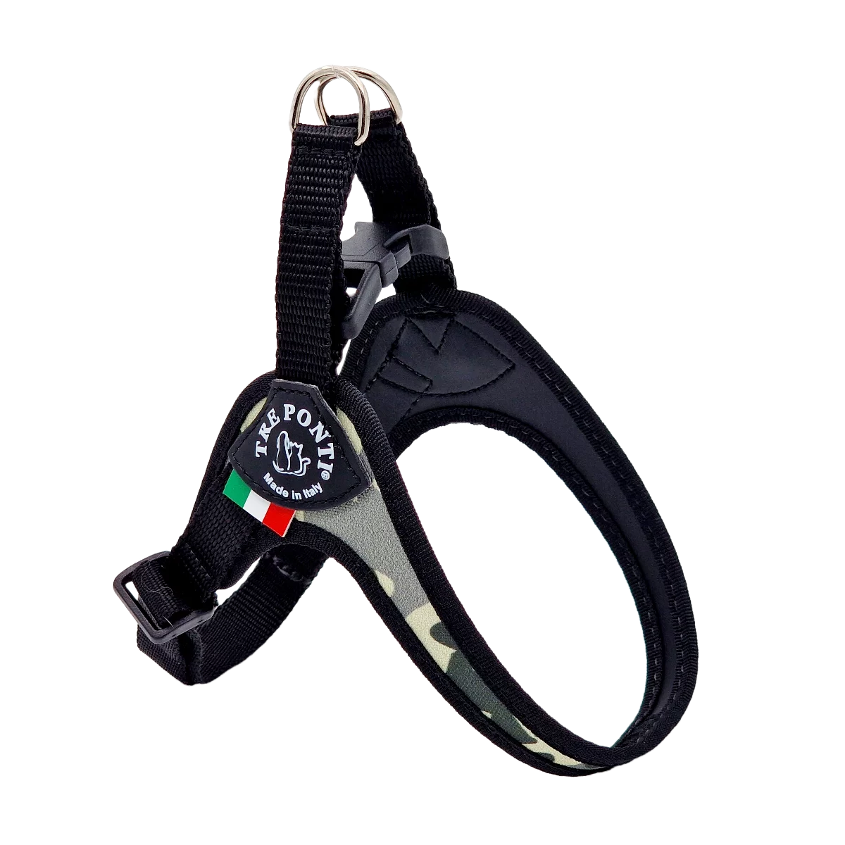 Tre Ponti Fibbia Verstelbaar Tuig Grijs&Camouflage - Hondenharnas 1 Tre Ponti Fibbia Verstelbaar Tuig Grijs&Camouflage - Hondenharnas