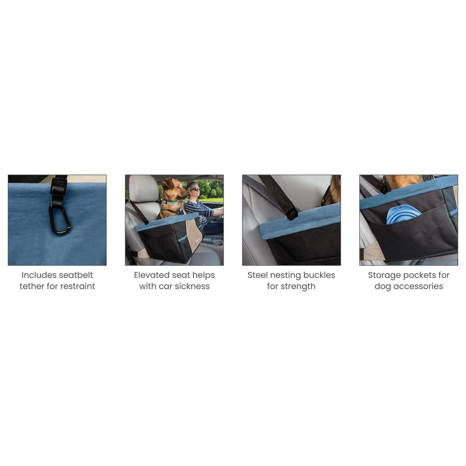 Kurgo Rover Booster Seat - Hondenautoaccessoire - Zwart Beige Tot 13.6 Kg 3 Kurgo Rover Booster Seat - Hondenautoaccessoire - Zwart Beige Tot 13.6 Kg - Afbeelding 3