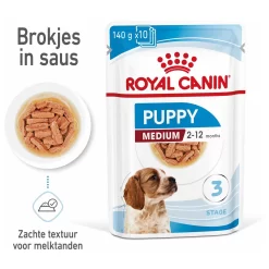 Royal Canin Medium Natvoer - Puppy-Hondenvoer - 10x140 G -Dierbenodigdheden-Honden 8161 10024479 3