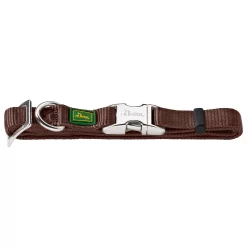 Hunter Klikhalsband Alu Nylon Soft Bruin - Hondenhalsband
