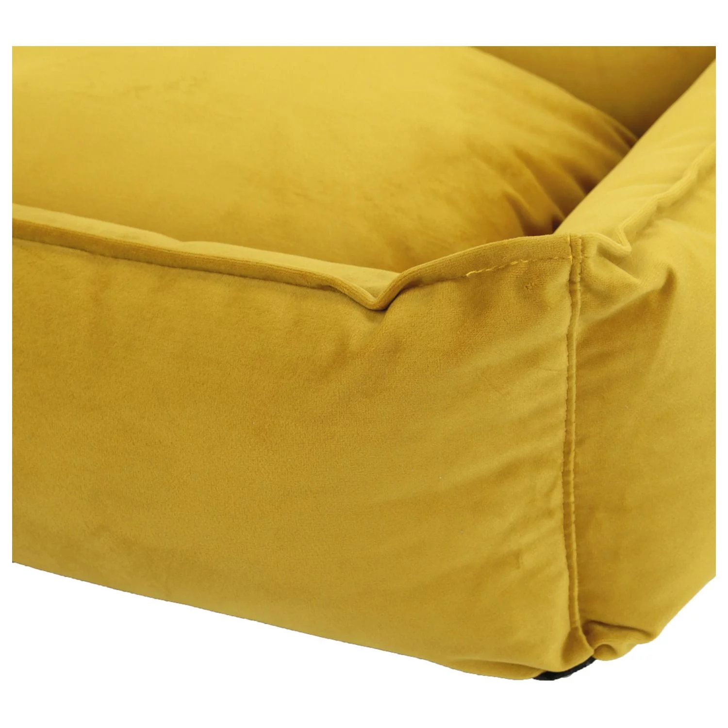 Wooff Mand Cocoon Velours - Hondenmand - 60x40x18 Cm Oker Small 6 Wooff Mand Cocoon Velours - Hondenmand - 60x40x18 Cm Oker Small - Afbeelding 6