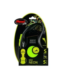 Flexi Rollijn New Classic Neon Tape - Hondenriem - 5 M Zwart Neon Tot15kg S -Dierbenodigdheden-Honden 8296 341844 5