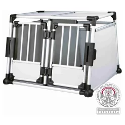 Trixie Dubbele Vervoersbox Auto - Autohondenbench - 93x64x88 Cm Zilver M/L