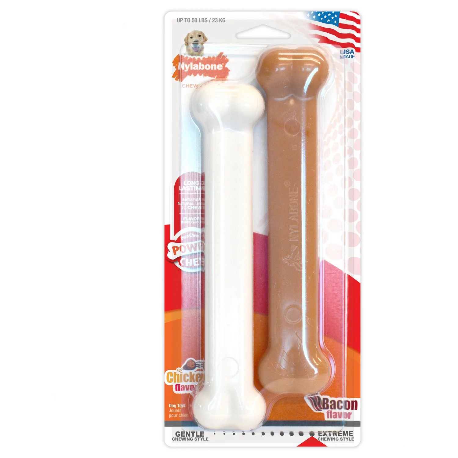 Nylabone Dura Chew Bacon And Chicken - Hondenspeelgoed - Kip Bacon Wit Roze Voor Honden Tot 23 Kg L 1 Nylabone Dura Chew Bacon And Chicken - Hondenspeelgoed - Kip Bacon Wit Roze Voor Honden Tot 23 Kg L