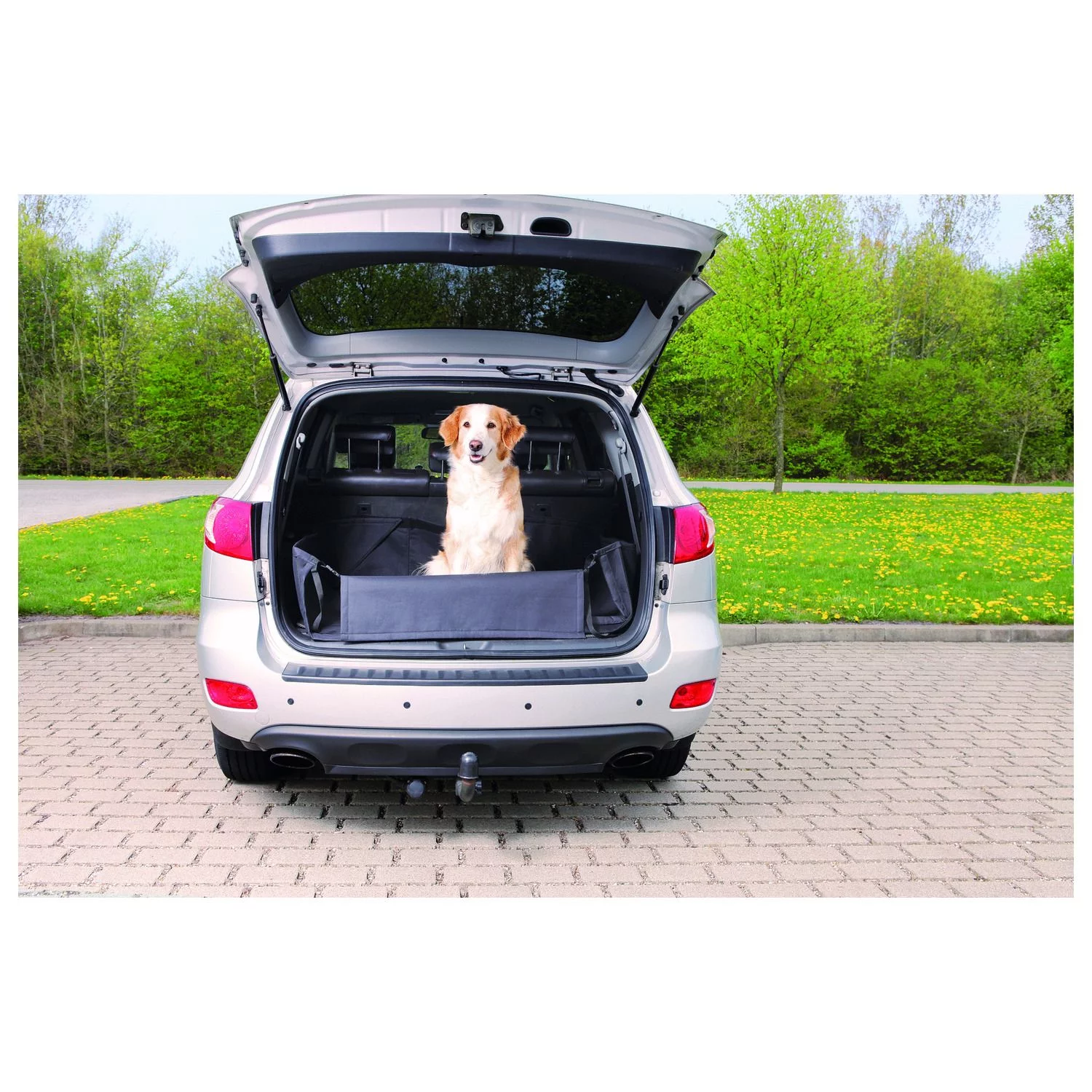 Trixie Kofferbak-Beschermdeken Met Hoge Zijkant - Hondenautoaccessoire - 164x125 Cm Zwart 2 Trixie Kofferbak-Beschermdeken Met Hoge Zijkant - Hondenautoaccessoire - 164x125 Cm Zwart - Afbeelding 2