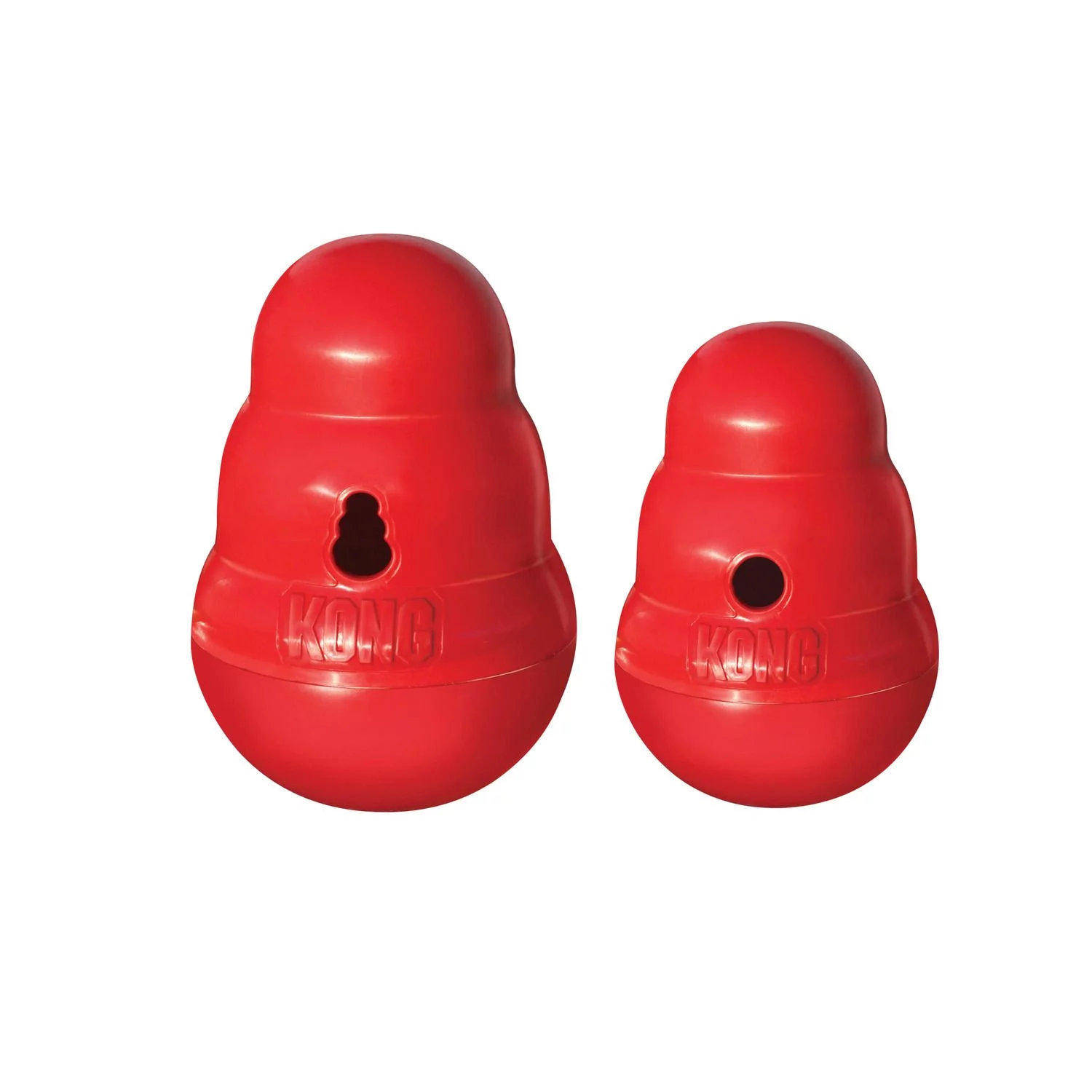 Kong Snack Dispenser Wobbler M Rood - Hondenspeelgoed 1 Kong Snack Dispenser Wobbler M Rood - Hondenspeelgoed