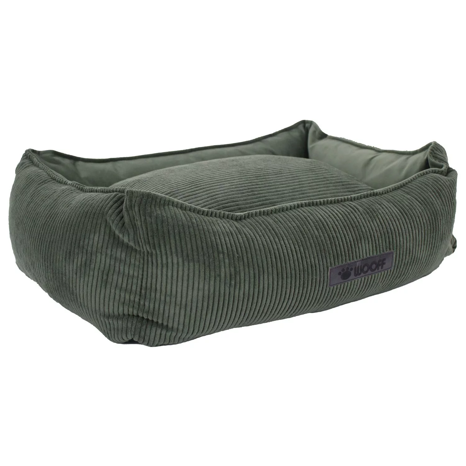 Wooff Cocoon Rib Velours Olijfgroen - Hondenmand 2 Wooff Cocoon Rib Velours Olijfgroen - Hondenmand - Afbeelding 2