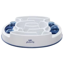 Trixie Dog Activity Slide & Feed Denkspel - Hondenspeelgoed - 30x27 Cm 0.589 Kg Wit Donkerblauw 1 Stuk Level 1