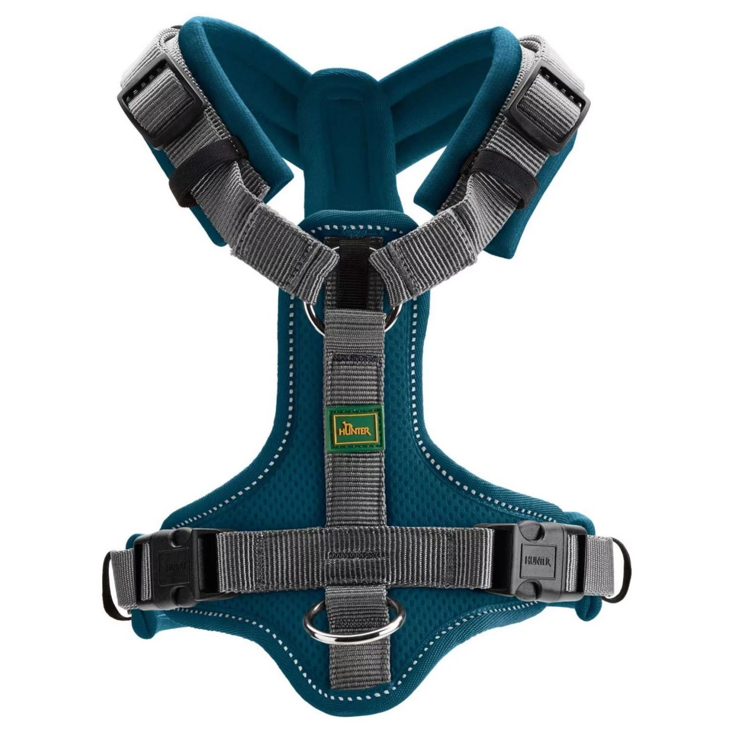 Hunter Harnas Maldon Petrol&Grijs - Hondentuig 2 Hunter Harnas Maldon Petrol&Grijs - Hondentuig - Afbeelding 2
