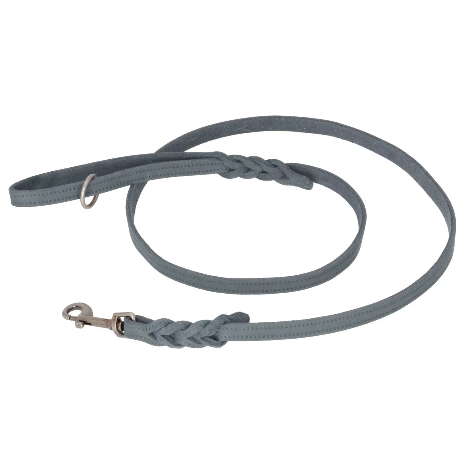 Adori Looplijn Vetleer Met Vlecht Grijs - Hondenriem 1 Adori Looplijn Vetleer Met Vlecht Grijs - Hondenriem