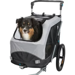 Trixie Fietskar Opvouwbaar - Hondenfietskar - 63x95x90/132 Cm Grijs Zwart Tot 22 Kg Medium -Dierbenodigdheden-Honden 9367 10049295 10