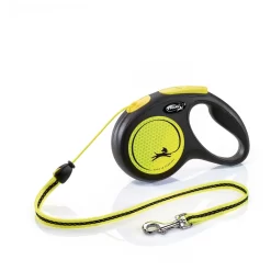 Flexi Rollijn New Classic Neon M Koord - Hondenriem - 5 M Zwart Geel M