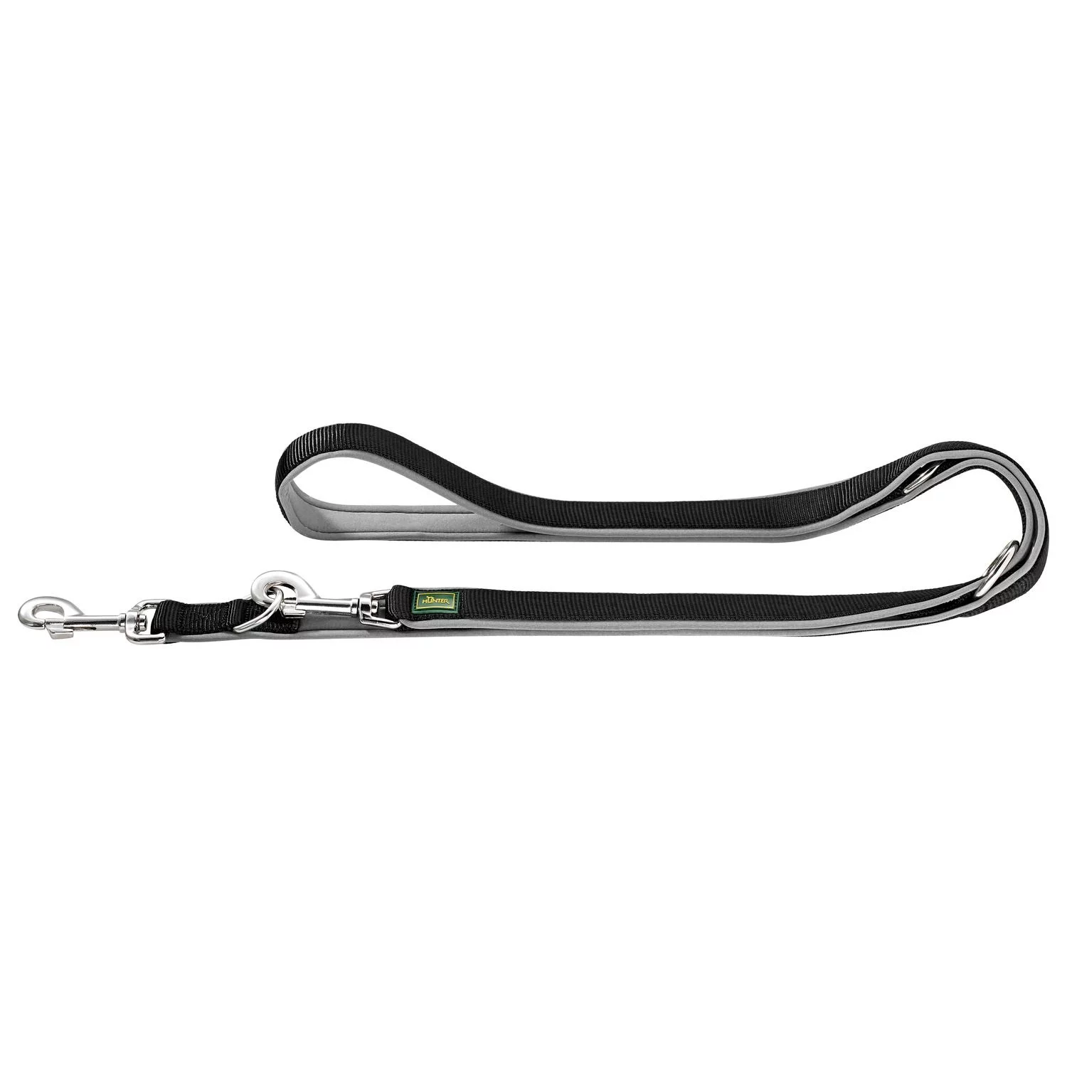 Hunter Trainingslijn Neopren Nylon Zwart&Grijs - Hondenriem 1 Hunter Trainingslijn Neopren Nylon Zwart&Grijs - Hondenriem