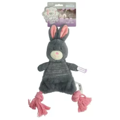 Bunny Puppy Crunchy Rope - Hondenspeelgoed - 41x13x5 Cm Grijs Roze