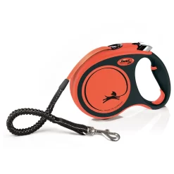 Flexi Rollijn Xtreme Tape - Hondenriem - 5 M Oranje Zwart Voor Honden Tot 65 Kg L