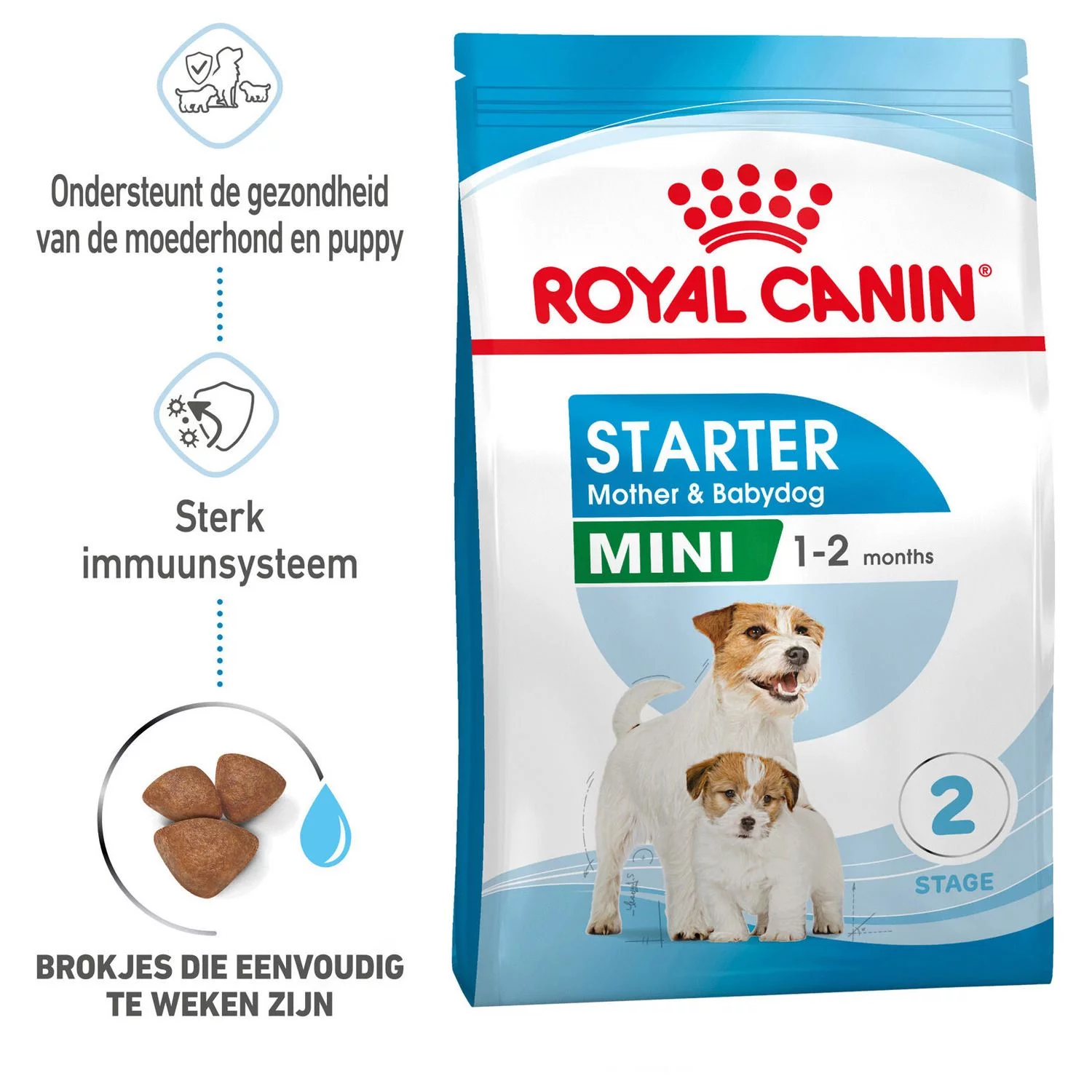 Royal Canin Mini Starter Mother & Babydog - Puppy-Hondenvoer 2 Royal Canin Mini Starter Mother & Babydog - Puppy-Hondenvoer - Afbeelding 2