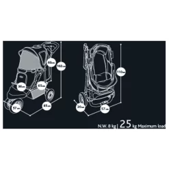 Innopet Hondenbuggy Monaco Geomatric + Regenhoes - Hondentrolley - 87x58x38 Cm Zwart 11 Innopet Hondenbuggy Monaco Geomatric + Regenhoes - Hondentrolley - 87x58x38 Cm Zwart -Dierbenodigdheden-Honden 9981 10045624 6